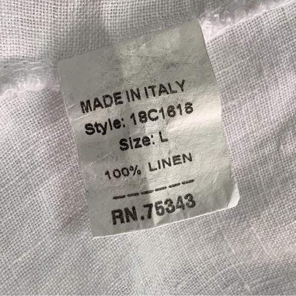 Francesca Bettini Women's White 100% Linen Sleeveless Blouse Size Large - Picture 15 of 15